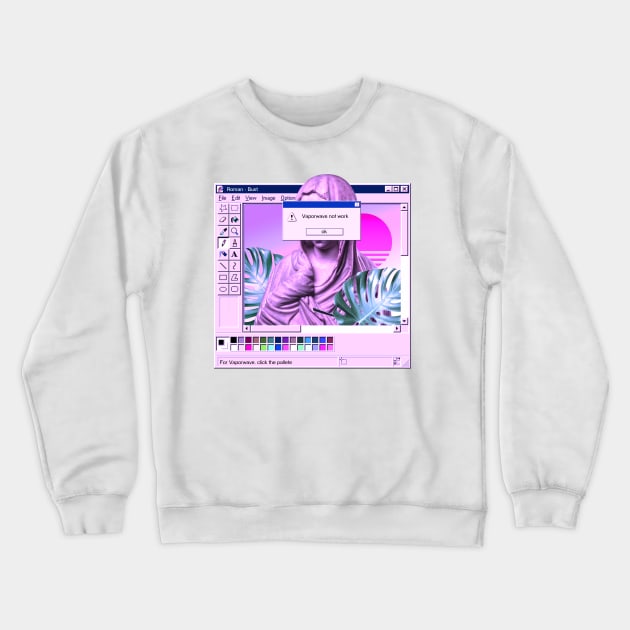 Vaporwave Roman Bust Crewneck Sweatshirt by mrcatguys